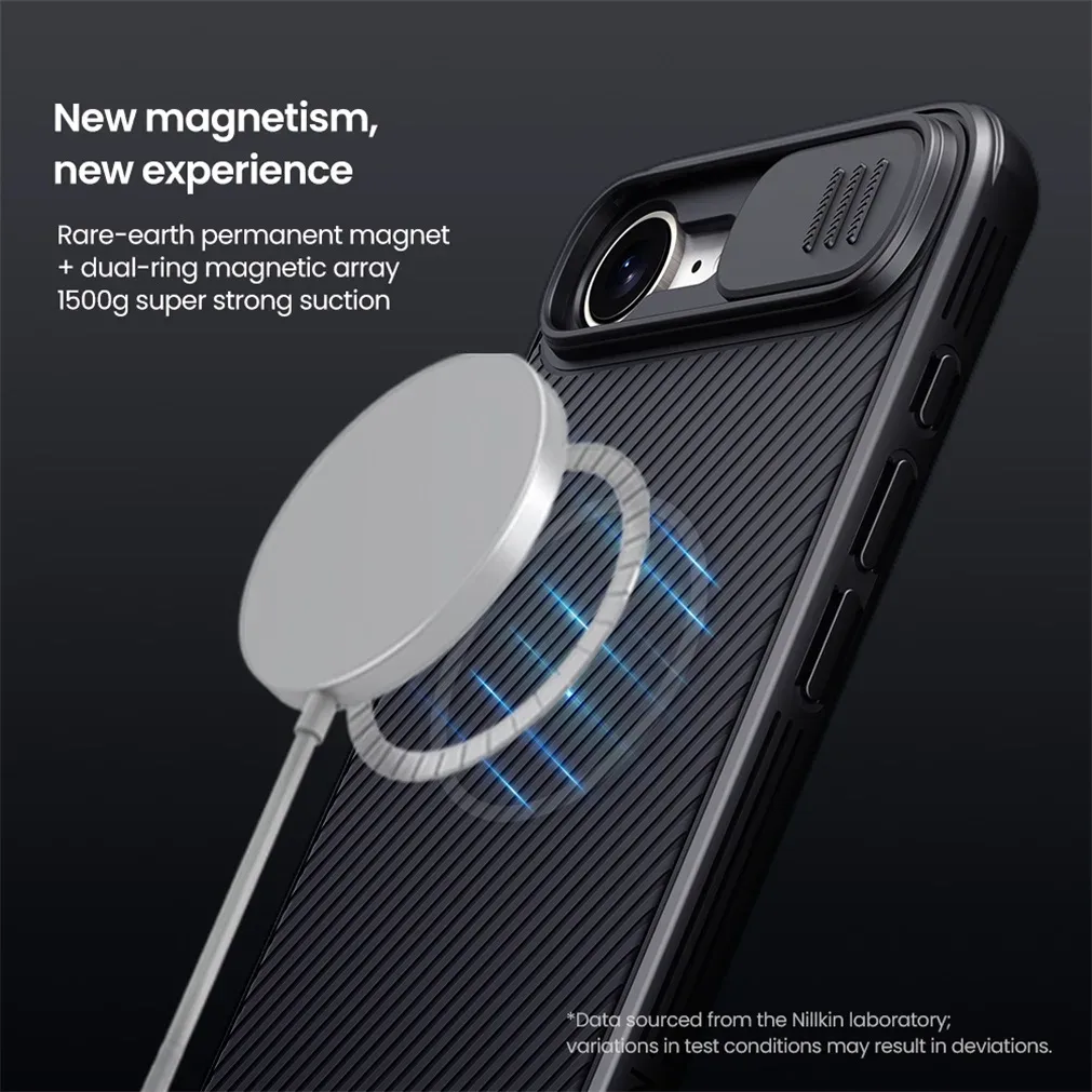 For iPhone 16e MagSafe Case NILLKIN CamShield Pro Shockproof Magnetic Charging Slide Camera Cover For iPhone 16e With Curtain