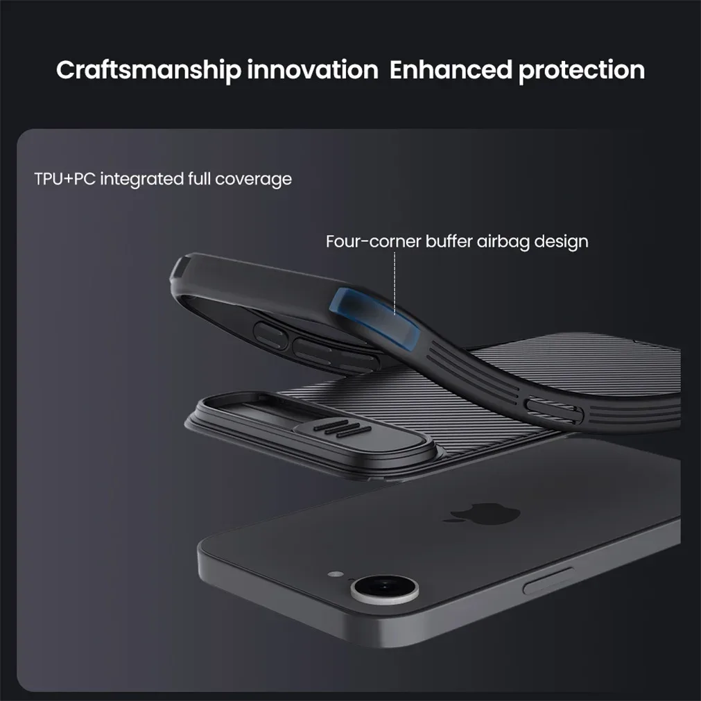 For iPhone 16e MagSafe Case NILLKIN CamShield Pro Shockproof Magnetic Charging Slide Camera Cover For iPhone 16e With Curtain