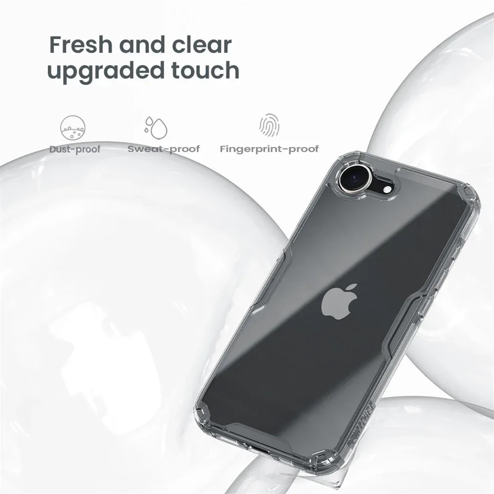 Nillkin For iPhone 16e Case Nature Pro Transparent Shockproof Soft TPU Frame Hard PC Shell Clear Back Cover For iPhone 16e