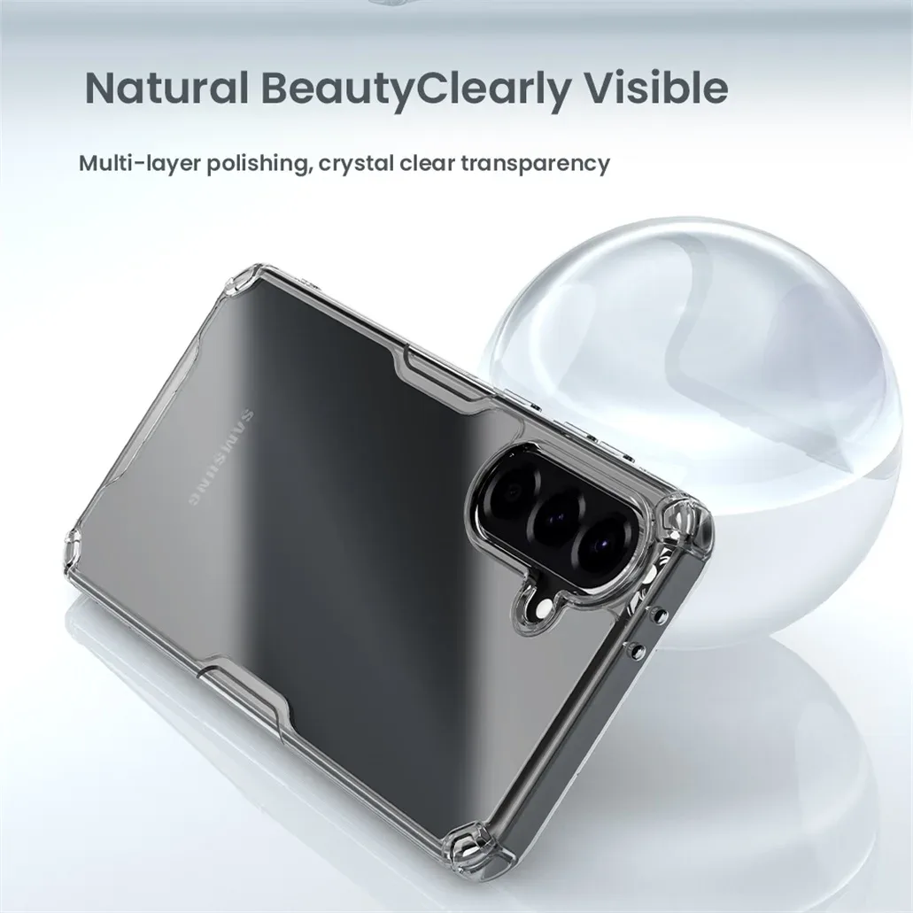 Nillkin For Samsung Galaxy A56 5G Case Nature Pro Transparent Soft TPU Frame Hard PC Shell Clear Back Cover For Samsung A56 5G