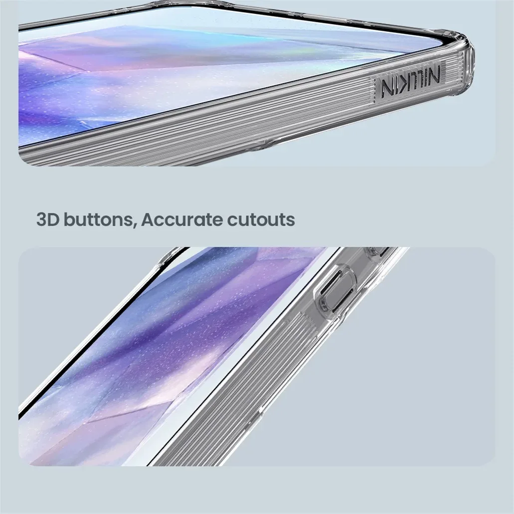 Nillkin For Samsung Galaxy A56 5G Case Nature Pro Transparent Soft TPU Frame Hard PC Shell Clear Back Cover For Samsung A56 5G