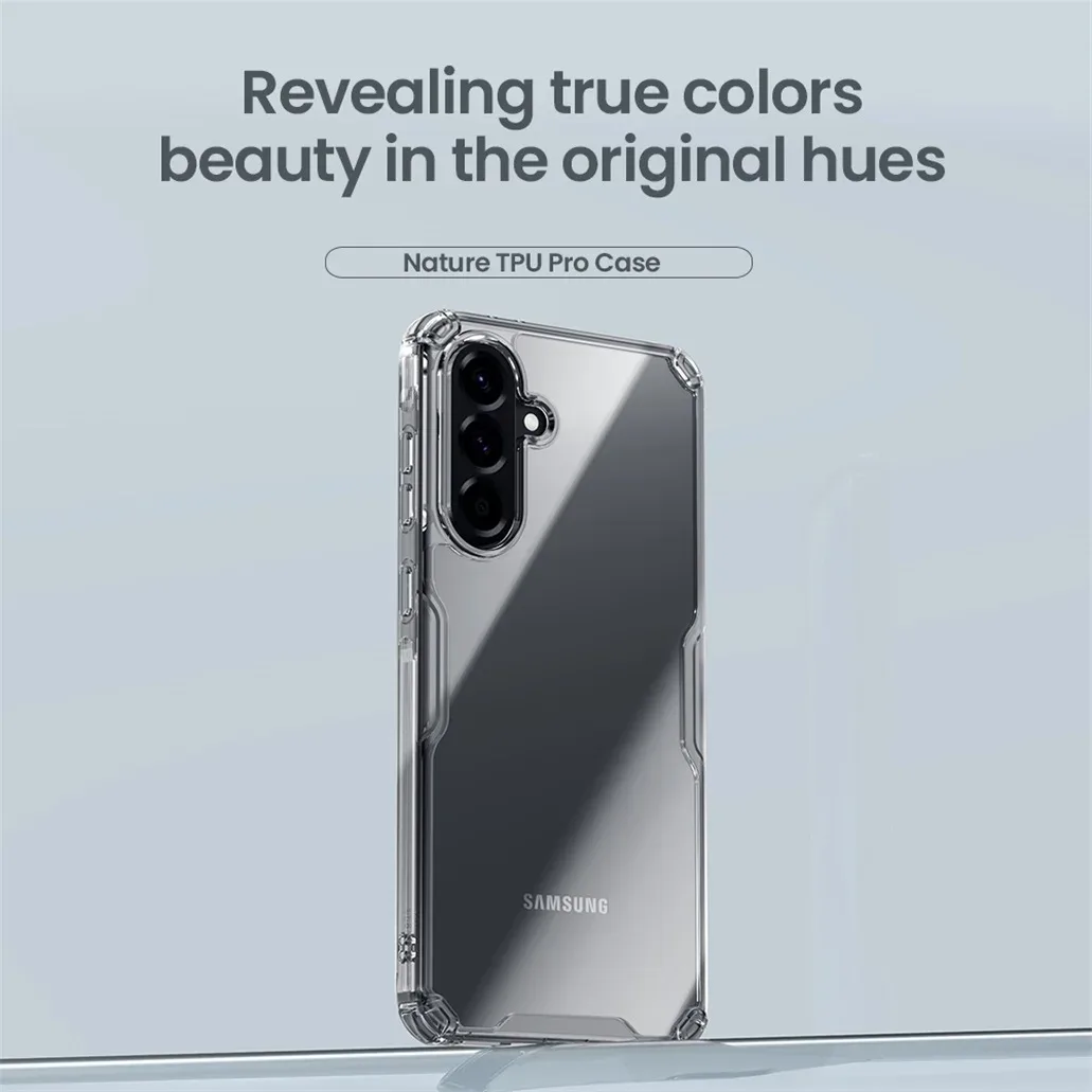 Nillkin For Samsung Galaxy A56 5G Case Nature Pro Transparent Soft TPU Frame Hard PC Shell Clear Back Cover For Samsung A56 5G