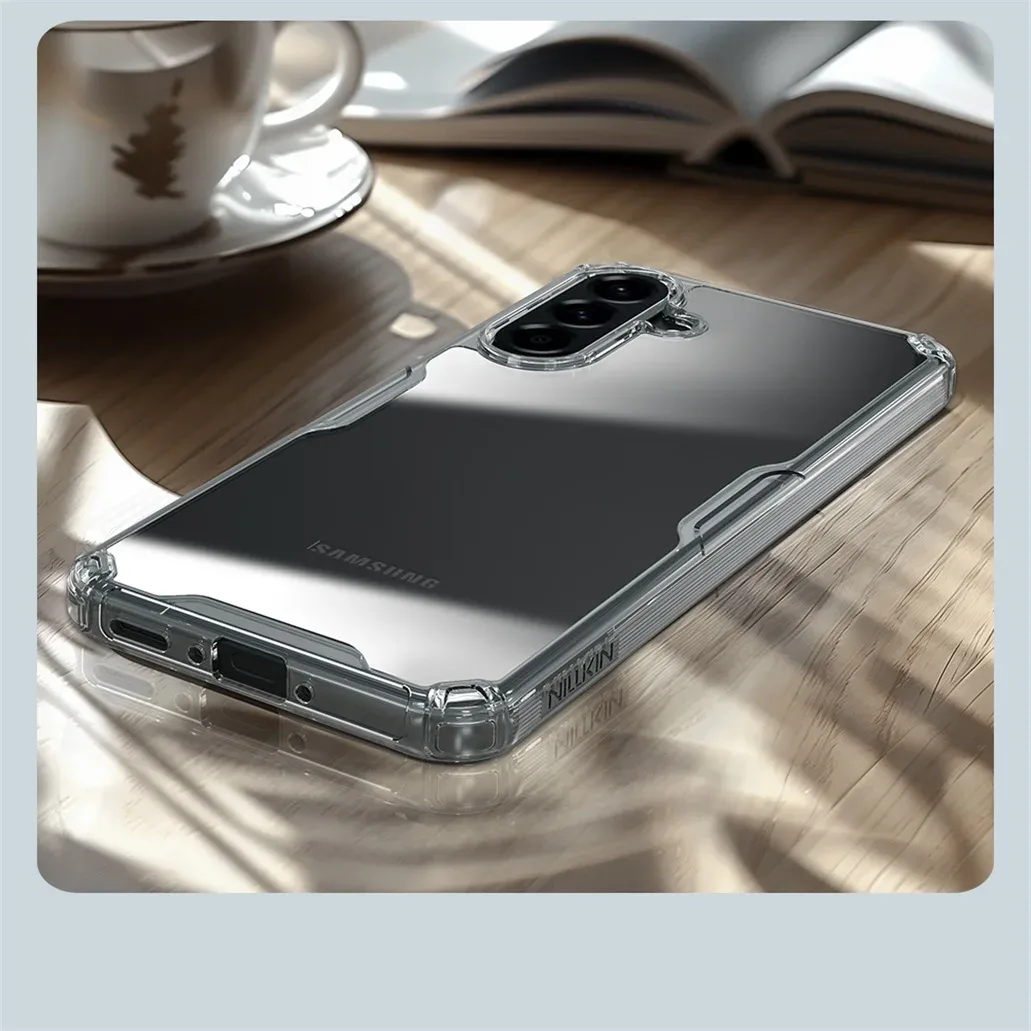 Nillkin For Samsung Galaxy A56 5G Case Nature Pro Transparent Soft TPU Frame Hard PC Shell Clear Back Cover For Samsung A56 5G