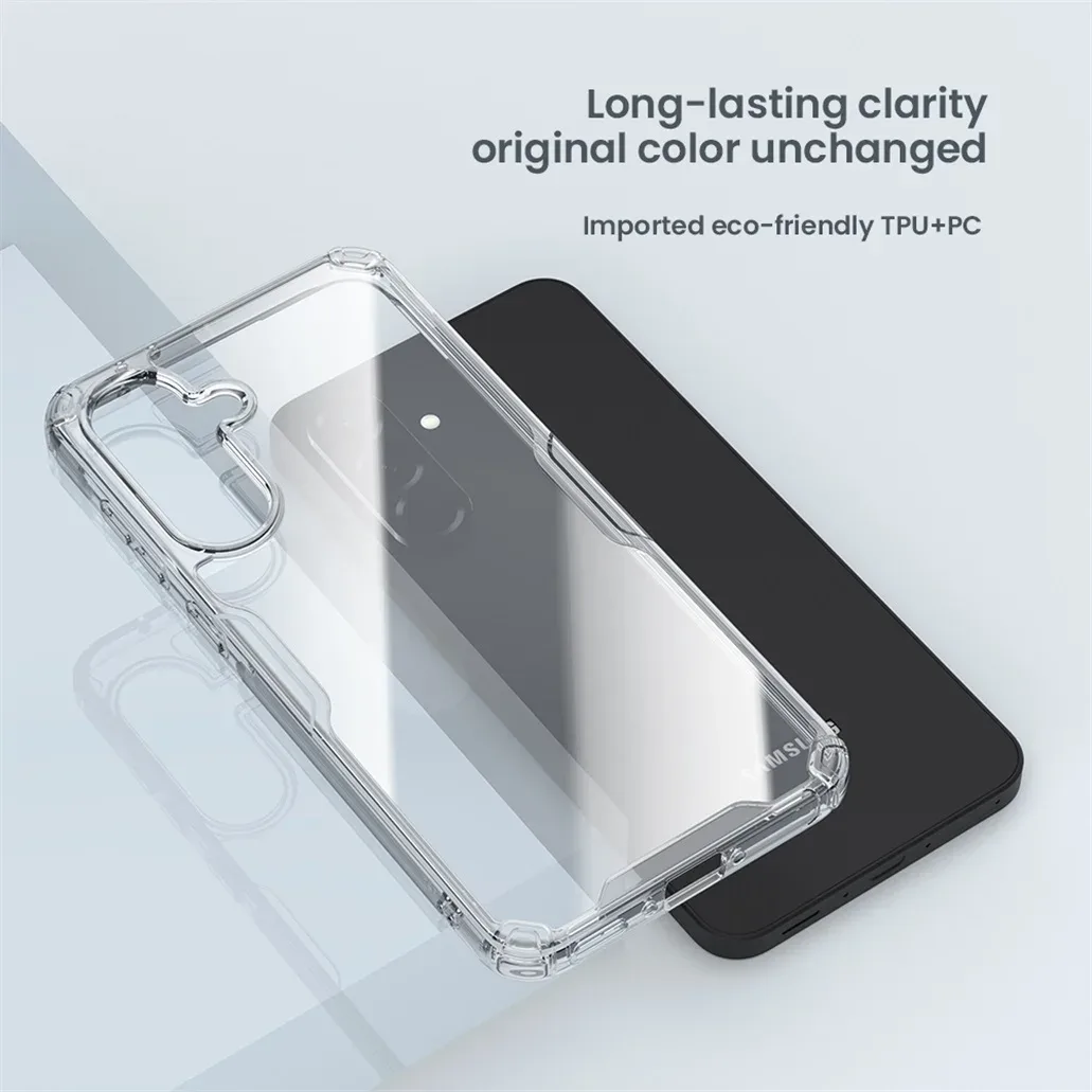 Nillkin For Samsung Galaxy A56 5G Case Nature Pro Transparent Soft TPU Frame Hard PC Shell Clear Back Cover For Samsung A56 5G