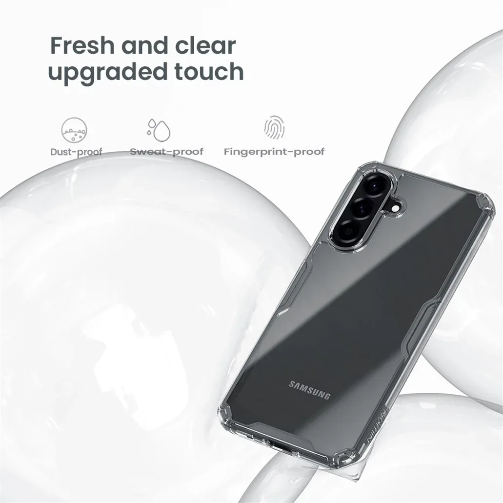 Nillkin For Samsung Galaxy A56 5G Case Nature Pro Transparent Soft TPU Frame Hard PC Shell Clear Back Cover For Samsung A56 5G