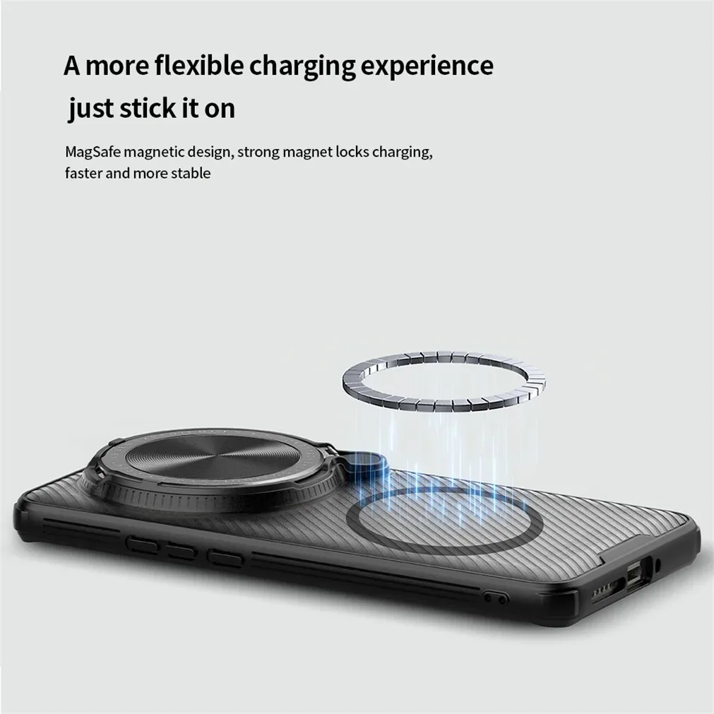 For Xiaomi 15 Ultra MagSafe Case NILLKIN Transparent Case Magnetic Wireless Charging Phone Holder Camera Cover For Mi 15 Ultra