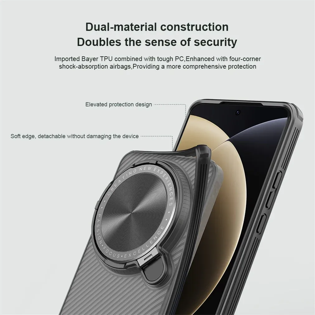 For Xiaomi 15 Ultra Transparent Case NILLKIN CamShield Prop With Phone Holder Hinged Camera Protective Cover For Xiaomi 15Ultra