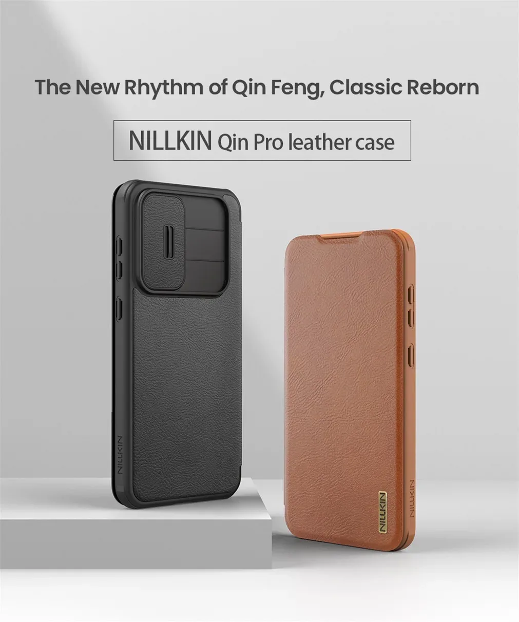 For Samsung Galaxy A56 5G Flip Case Nillkin QIN Pro Slide Camera Card Pocket Leather Book Cover For Samsung A56 5G Phone Bags