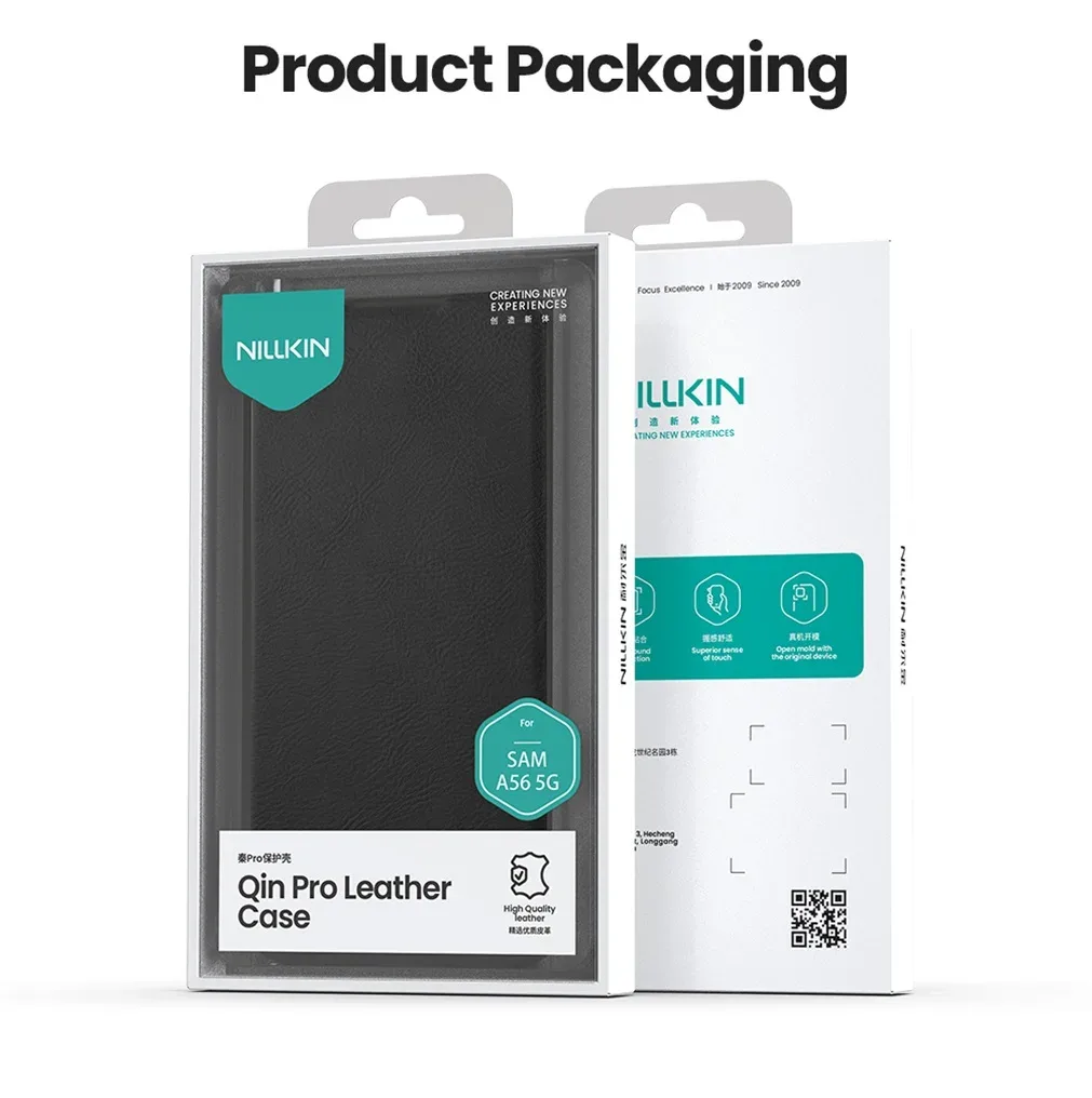 For Samsung Galaxy A56 5G Flip Case Nillkin QIN Pro Slide Camera Card Pocket Leather Book Cover For Samsung A56 5G Phone Bags