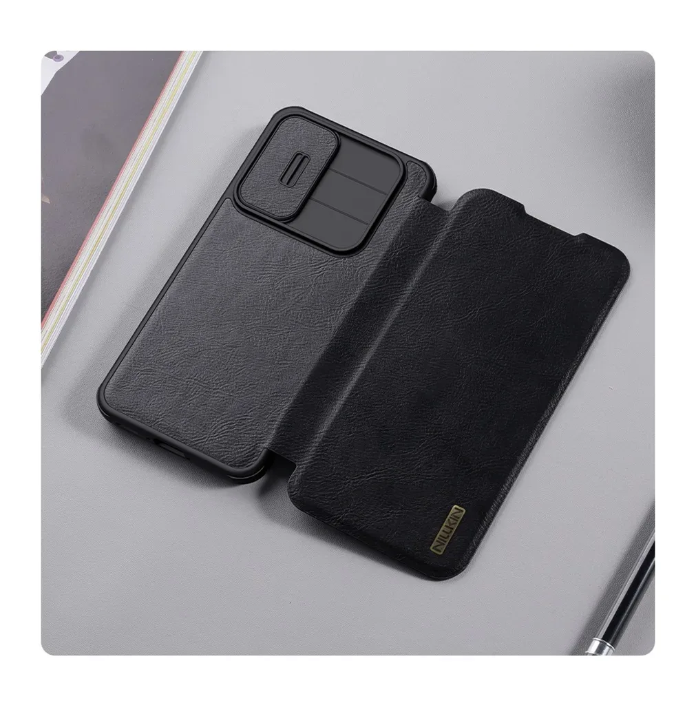 For Samsung Galaxy A56 5G Flip Case Nillkin QIN Pro Slide Camera Card Pocket Leather Book Cover For Samsung A56 5G Phone Bags