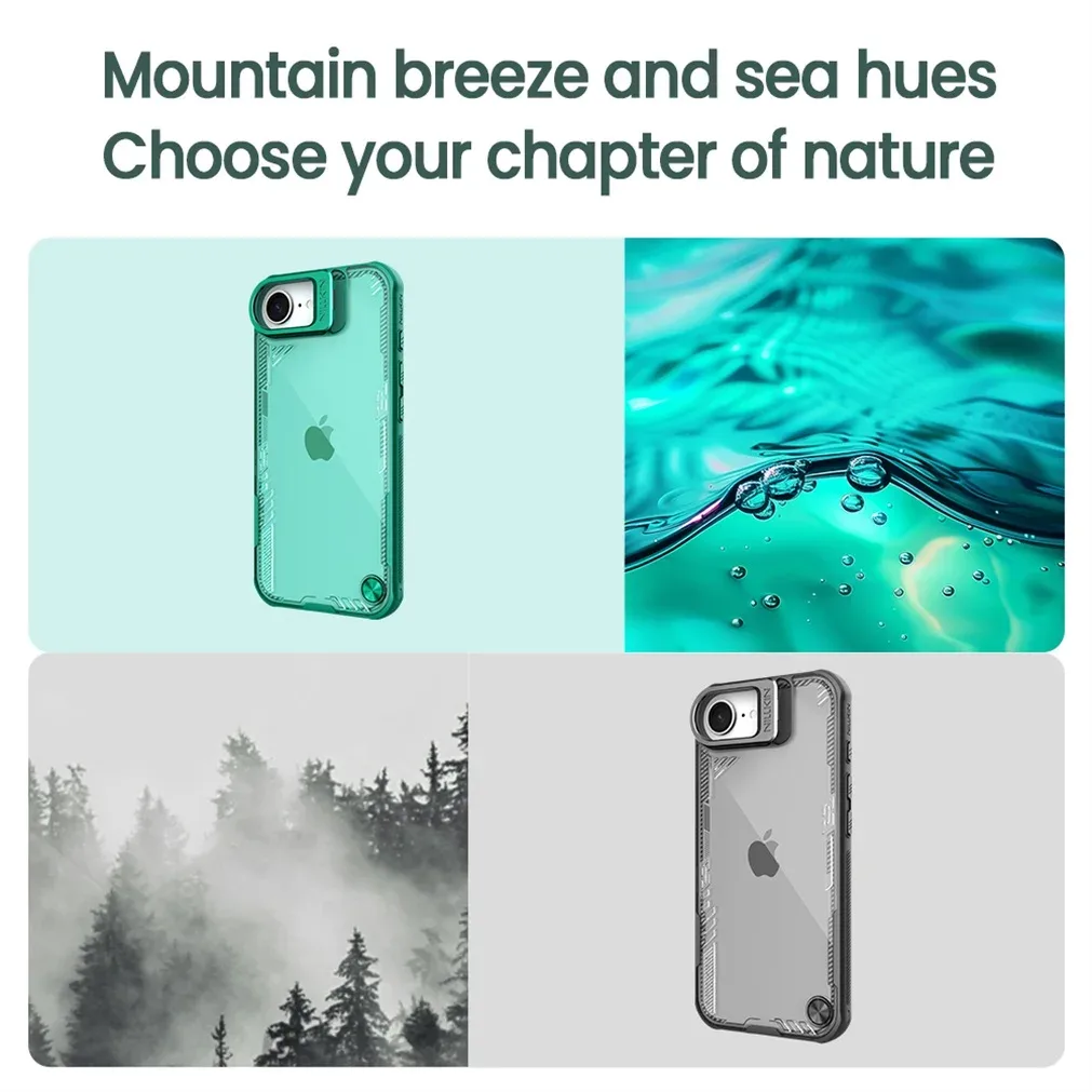 For iPhone 16e Case NILLKIN Iceblade Prop Shockproof Transparent Eco-friendly Clear Back Cover For iPhone16e With Camera Holder