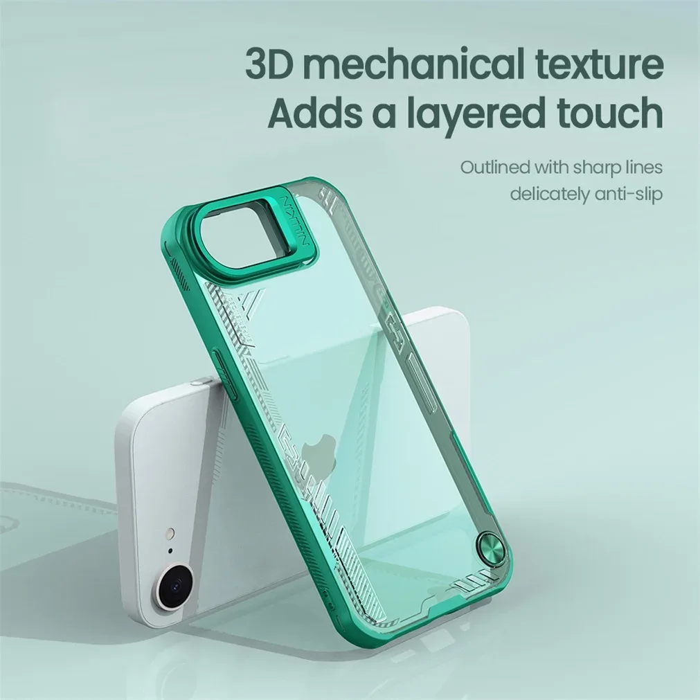 For iPhone 16e Case NILLKIN Iceblade Prop Shockproof Transparent Eco-friendly Clear Back Cover For iPhone16e With Camera Holder