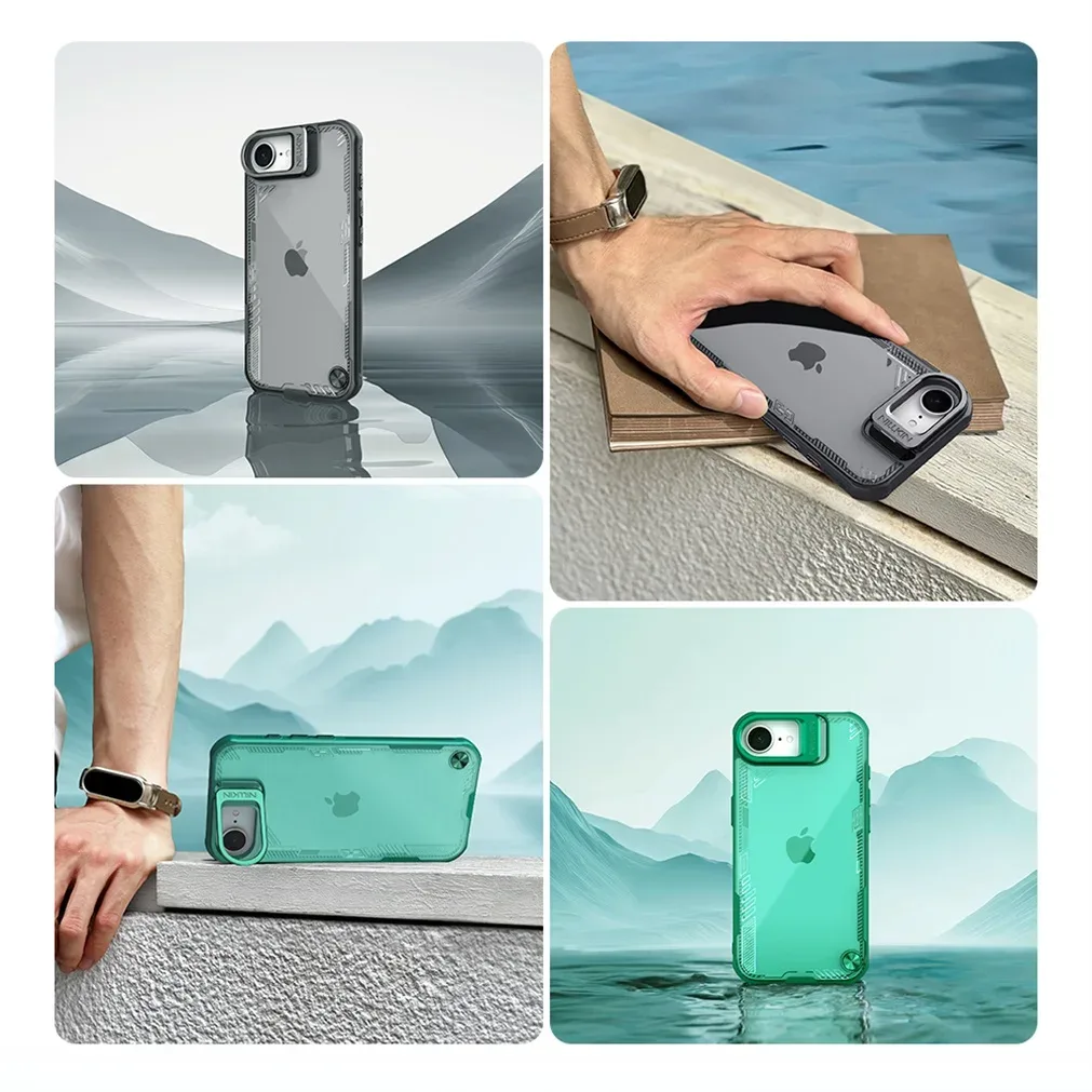 For iPhone 16e Case NILLKIN Iceblade Prop Shockproof Transparent Eco-friendly Clear Back Cover For iPhone16e With Camera Holder