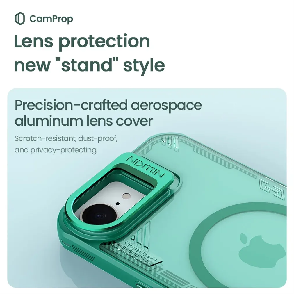 NILLKIN For iPhone 16e Magsafe Case Iceblade Prop Transparent Magnetic Wireless Charging Cover For iPhone16e With Camera Holder