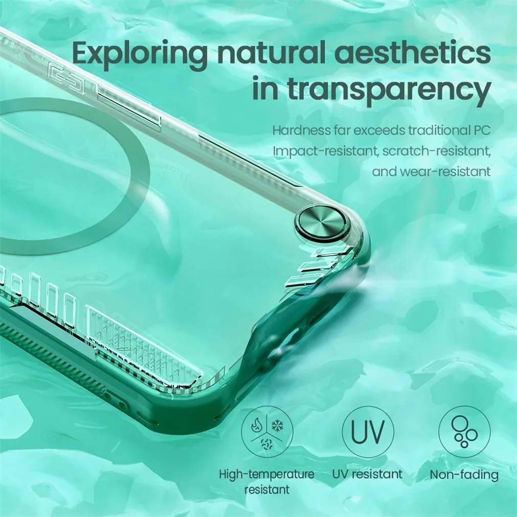 NILLKIN For iPhone 16e Magsafe Case Iceblade Prop Transparent Magnetic Wireless Charging Cover For iPhone16e With Camera Holder