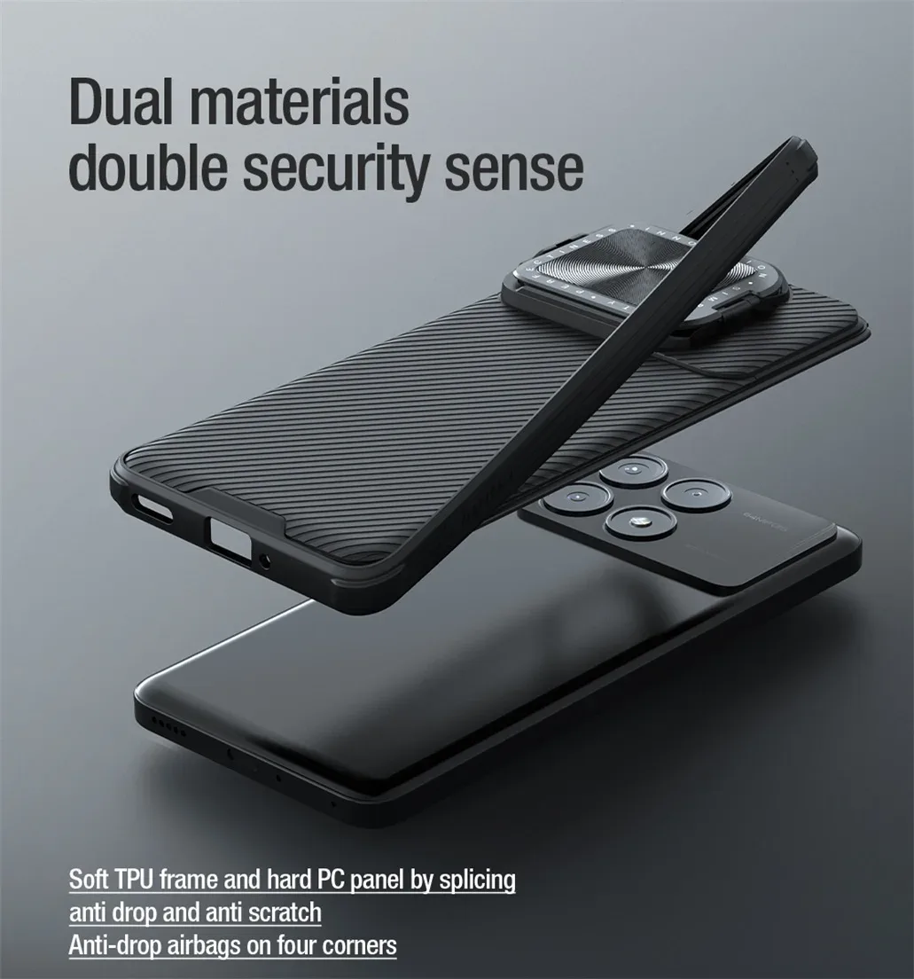 For Xiaomi Poco F6 Pro MagSafe Case NILLKIN CamShield Prop Magnetic Case Flip-style Phone Holder Camera Cover For Poco F6 Pro