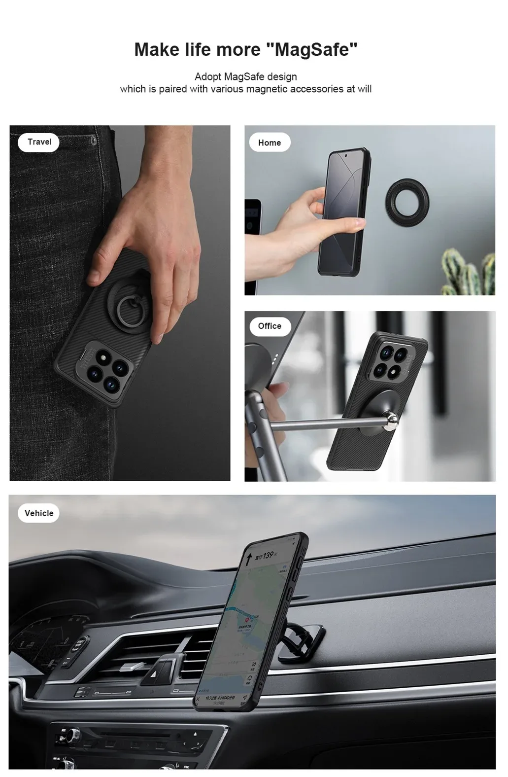 For Xiaomi Poco F6 Pro MagSafe Case NILLKIN CamShield Prop Magnetic Case Flip-style Phone Holder Camera Cover For Poco F6 Pro