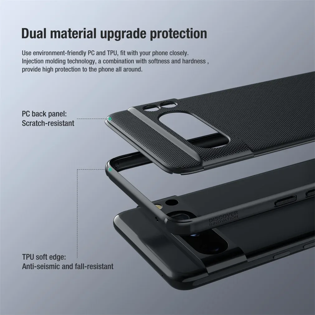 Nillkin For Google Pixel 8 Pro Case Super Frosted Shield Pro TPU Frame Hard PC Shell Luxuly Shockproof Back Cover For Pixel8