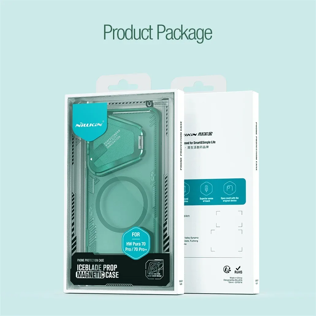 MagSafe Case For Huawei Pura 70 Pro / Pura70 Pro+ Plus NILLKIN Iceblade Prop Clear Magnetic Case Flip-style Holder Camera Cover
