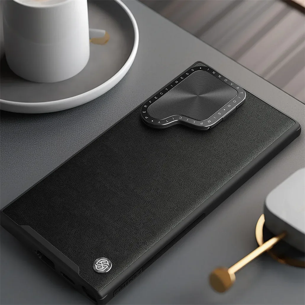 For Samsung Galaxy S24 Ultra MagSafe Case NILLKIN CamShield Prop Leather Magnetic Case Camera Stand Cover For Samsung S24Ultra