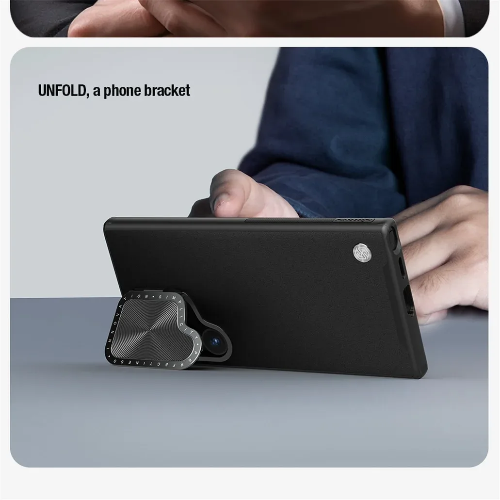 For Samsung Galaxy S24 Ultra MagSafe Case NILLKIN CamShield Prop Leather Magnetic Case Camera Stand Cover For Samsung S24Ultra