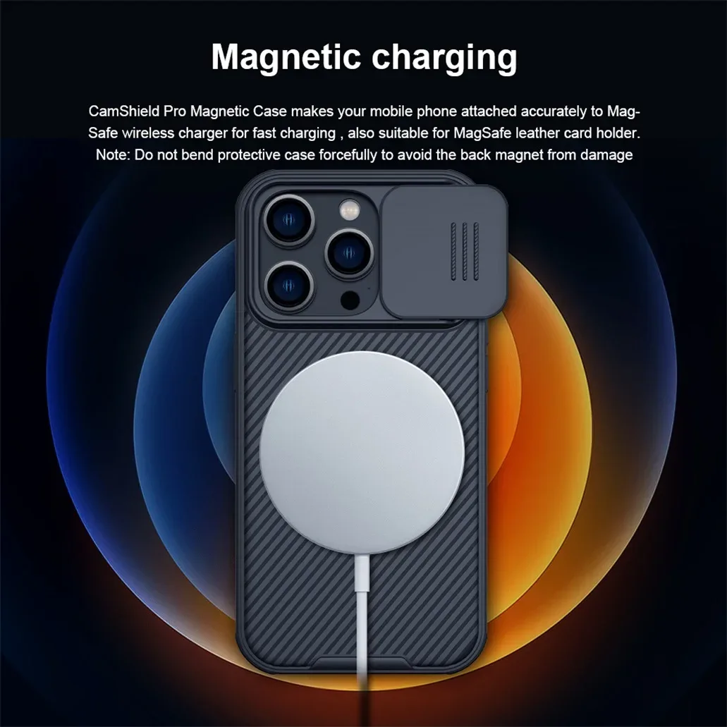 For iPhone 14 Pro Max Magnetic Case NILLKIN CamShield Pro For iPhone14 For MagSafe Slide Camera Cover For iPhone 14 Pro /14 Plus
