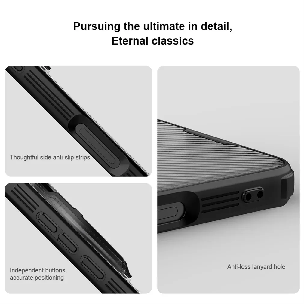 For OPPO Find X8 Ultra Transparent Case NILLKIN CamShield Prop With Phone Holder Hinged Camera Protective Cover For Find X8Ultra