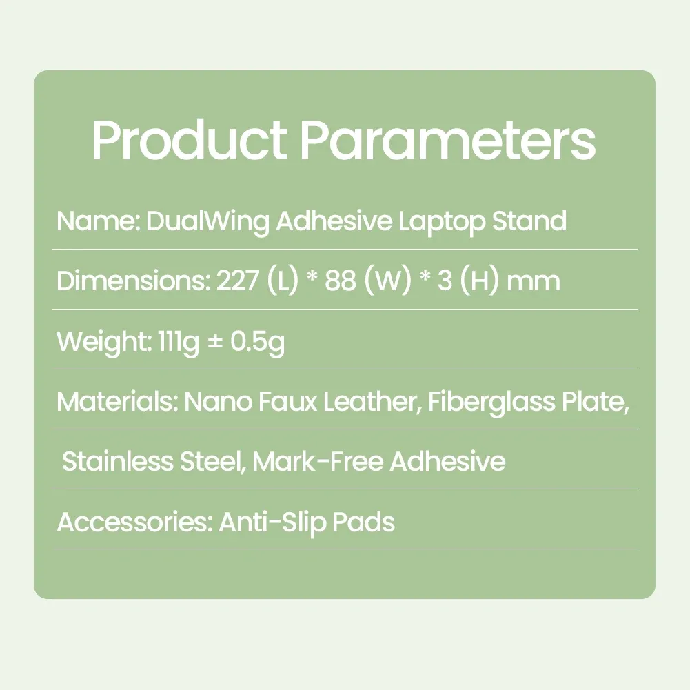 Nillkin DualWing Adhesive Laptop Stand Universal Portable Leather Stand Ultra-thin Heat Release Multi-angle Adjustable