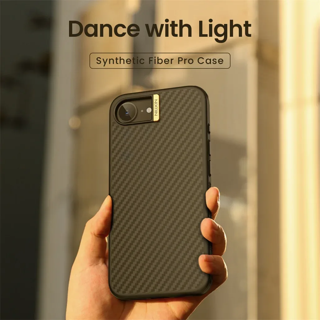 For iPhone 16e MagSafe Case NILLKIN Synthetic Fiber Pro Magnetic Case Aramid Fiber Weave Ultra-thin Luxury Cover For iPhone 16e