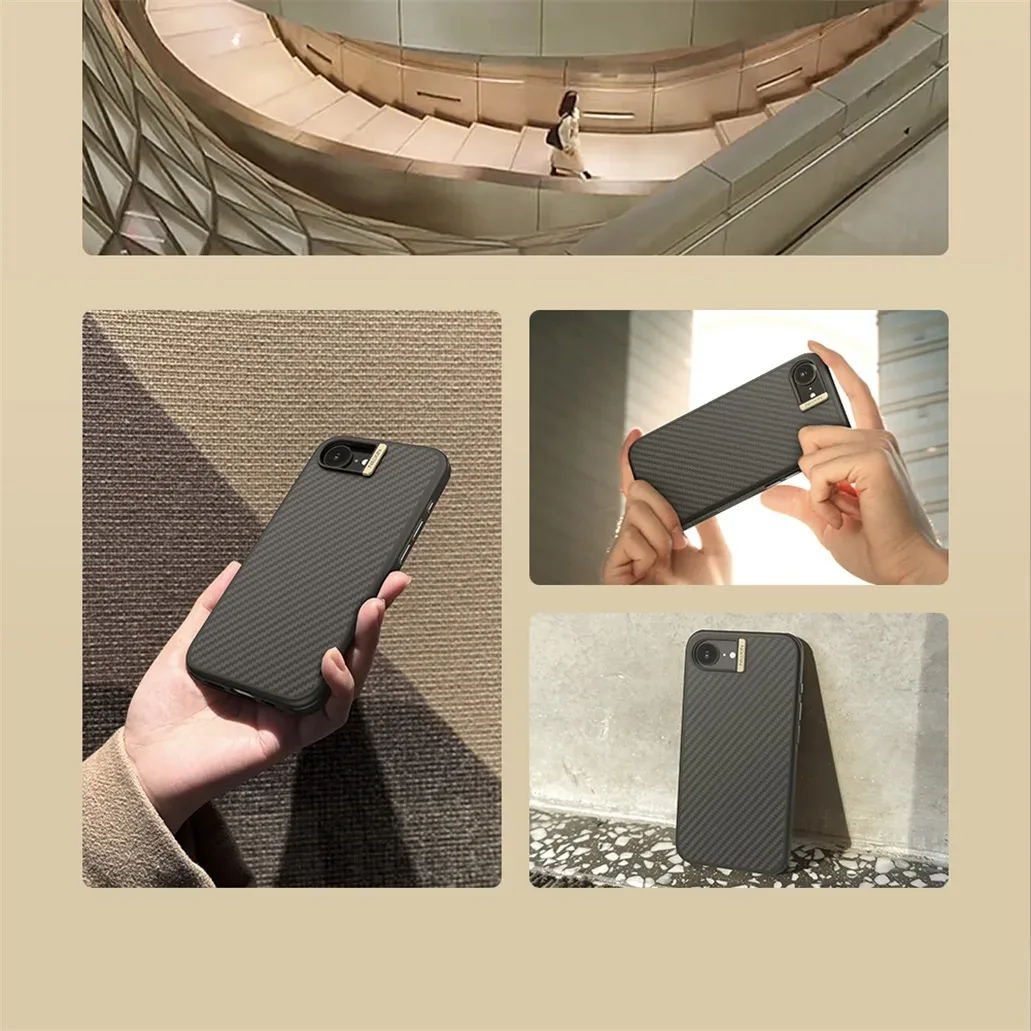 For iPhone 16e MagSafe Case NILLKIN Synthetic Fiber Pro Magnetic Case Aramid Fiber Weave Ultra-thin Luxury Cover For iPhone 16e