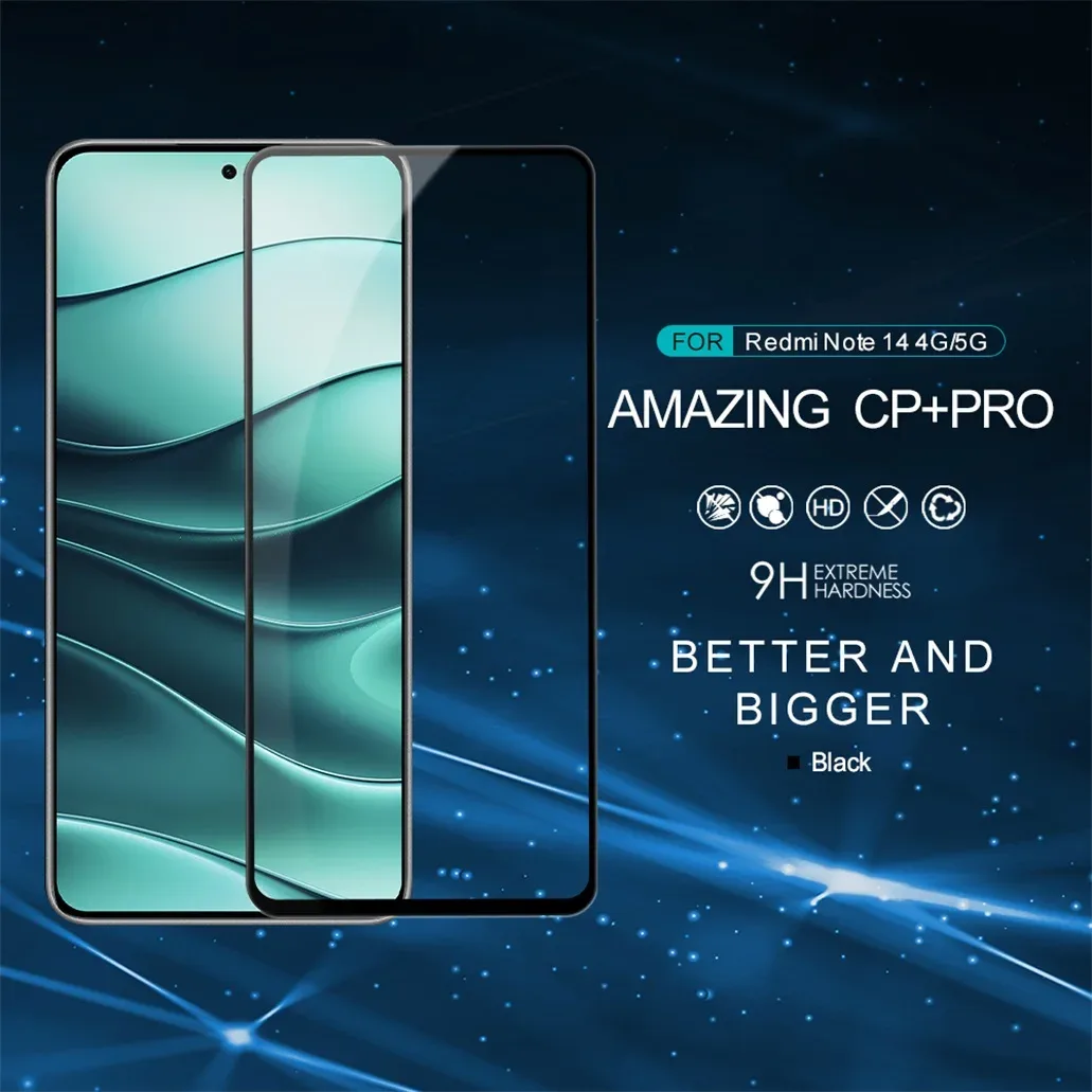 Nillkin For Xiaomi Redmi Note 14 4G/5G Tempered Glass CP+PRO Anti-Explosion 2.5D 9H Full Screen Protector For Redmi Note14 4G/5G