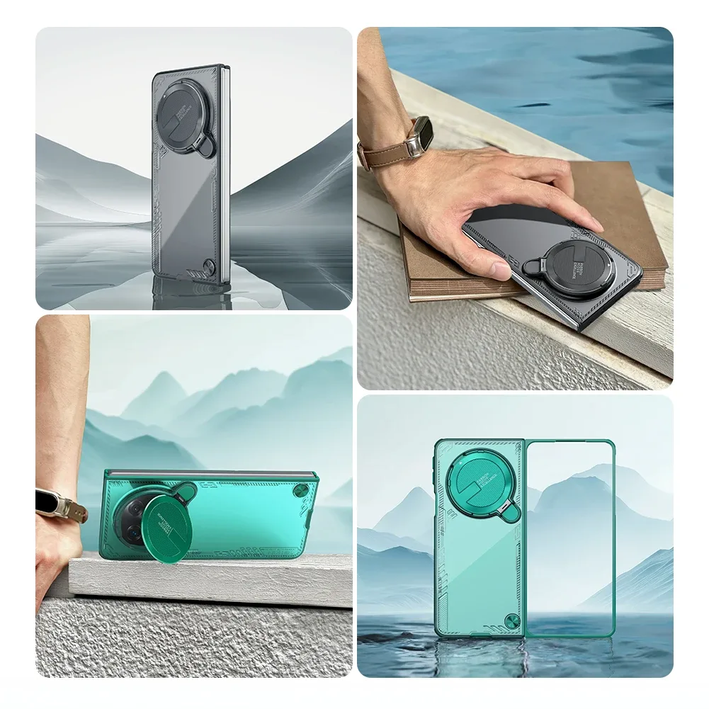 For OPPO Find N5 Transparent Case NILLKIN Iceblade Fold Shockproof Camera Protective Cover For OPPO Find N5 With Metal Stand