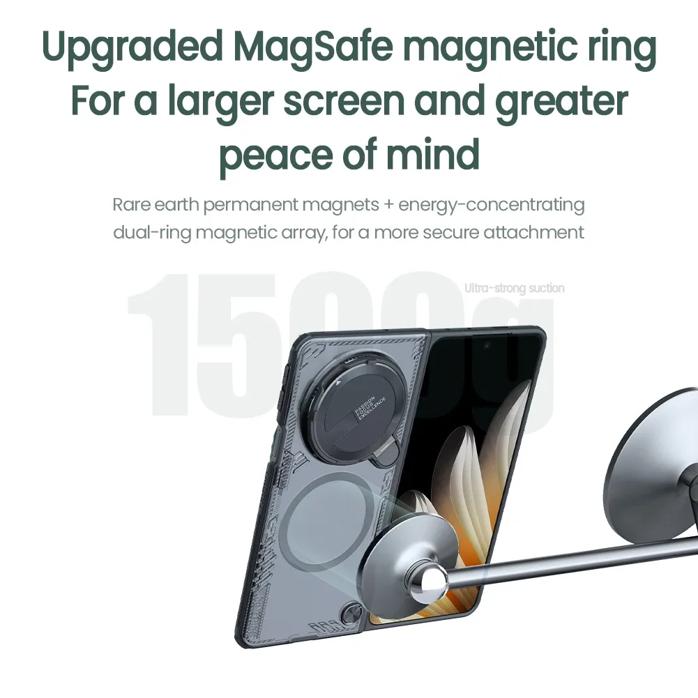 For OPPO Find N5 MagSafe Transparent Case NILLKIN Iceblade Fold Camera Protective Magnetic Cover For Find N5 With Metal Stand