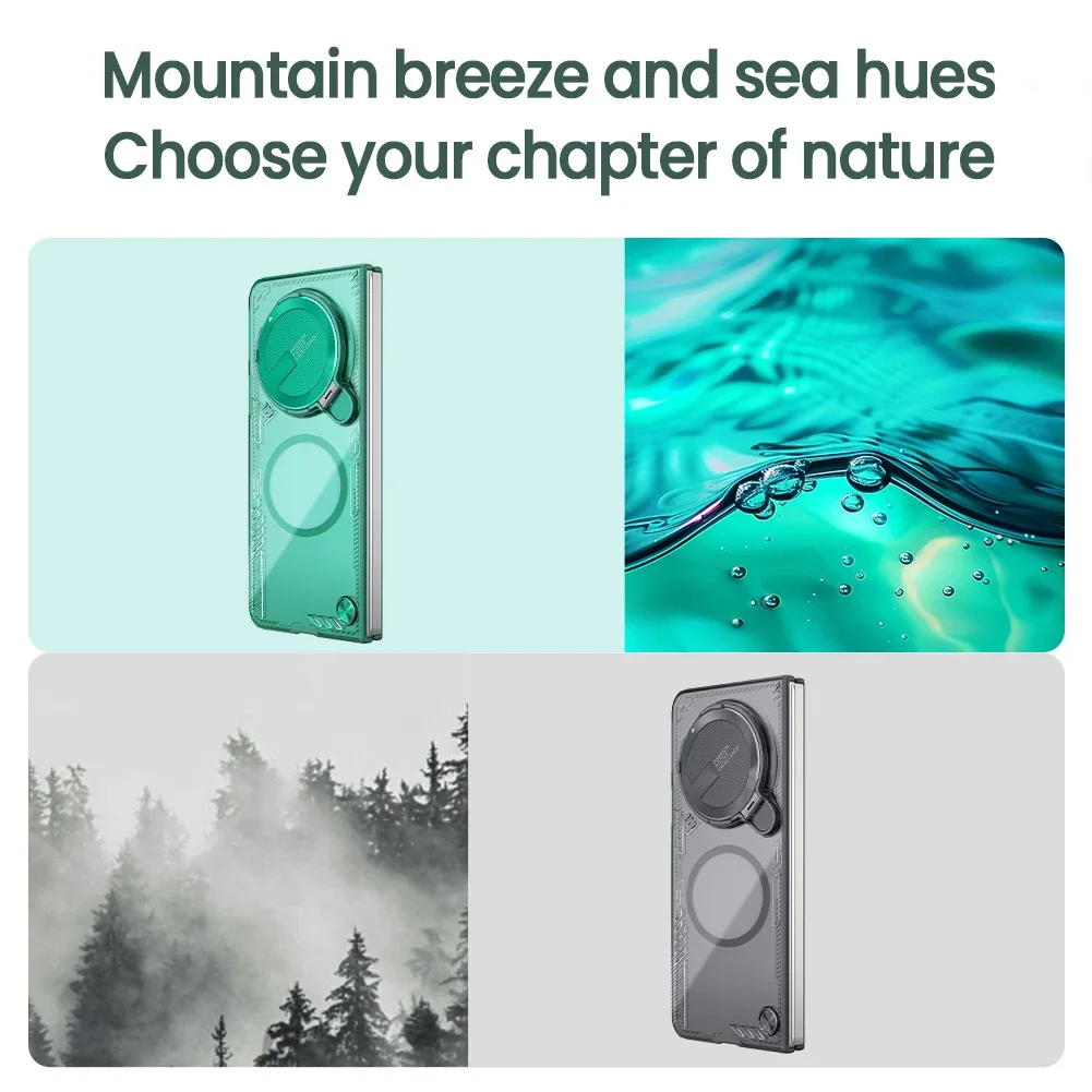 For OPPO Find N5 MagSafe Transparent Case NILLKIN Iceblade Fold Camera Protective Magnetic Cover For Find N5 With Metal Stand