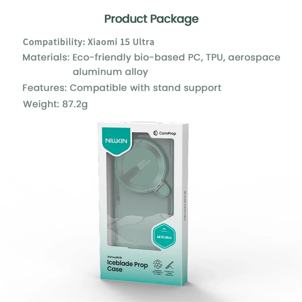 For Xiaomi 15 Ultra Case NILLKIN Iceblade Prop Transparent Eco-friendly Material Phone Holder Camera Cover For Xiaomi 15 Ultra