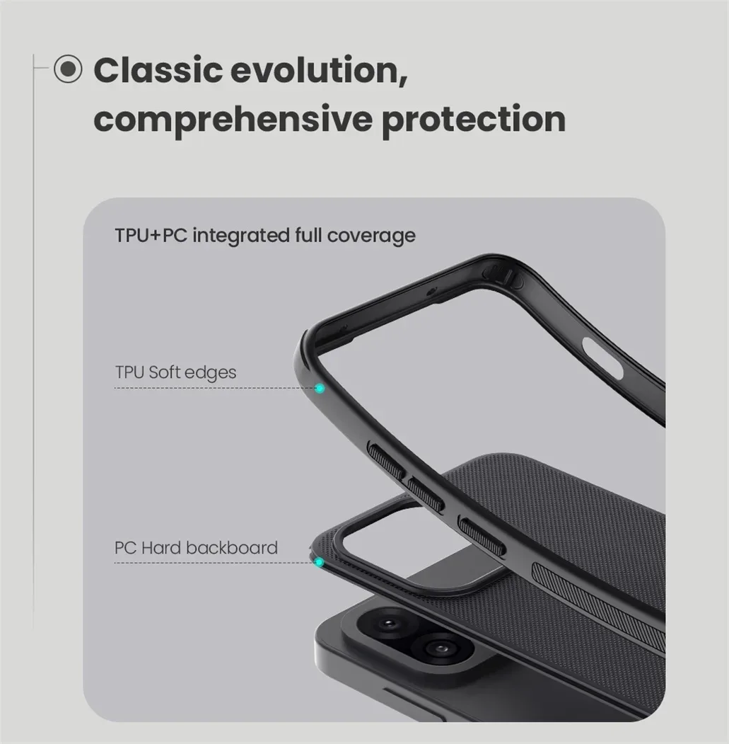 For OnePlus 13T Case Nillkin Frosted Shield Pro Soft TPU Edges Hard PC Shell Shockproof Ultra-thin Back Cover For One Plus 13T