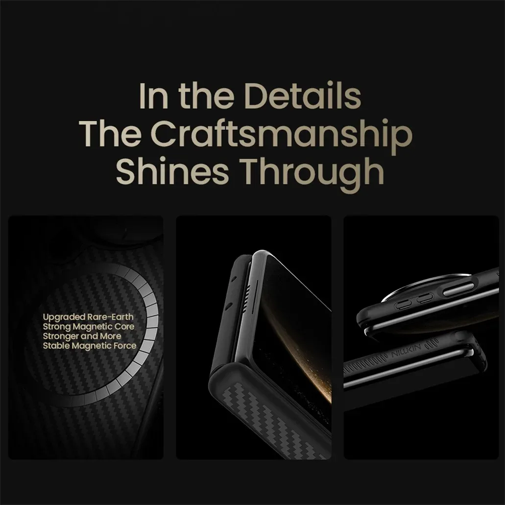 For Huawei Mate X6 MagSafe Case NILLKIN CarboProp Aramid Fiber Magnetic Wireless Charging Camera Stand Cover For Huawei Mate X6