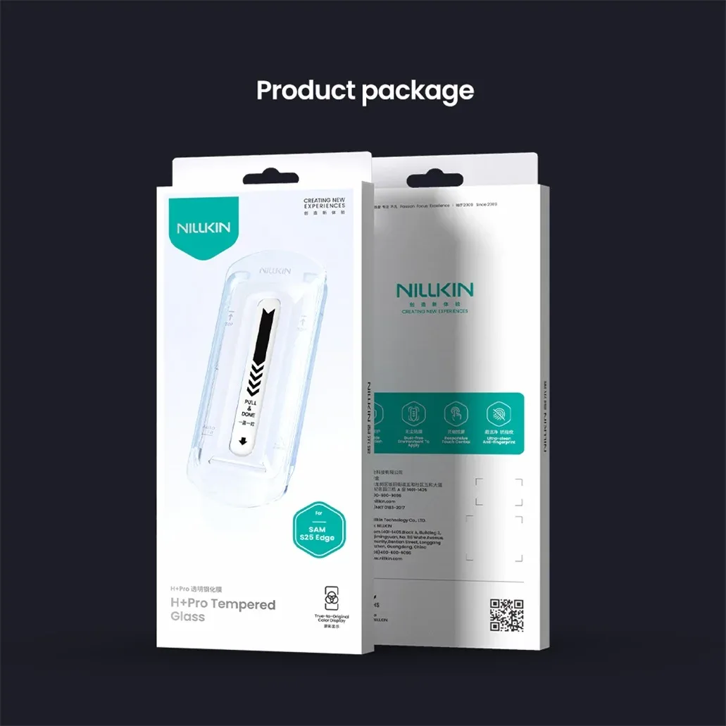 Nillkin For Samsung Galaxy S25 Edge Tempered Glass H+PRO Anti-Explosion 2.5D 0.2mm Screen Protector For SAM S25 Edge With Tool
