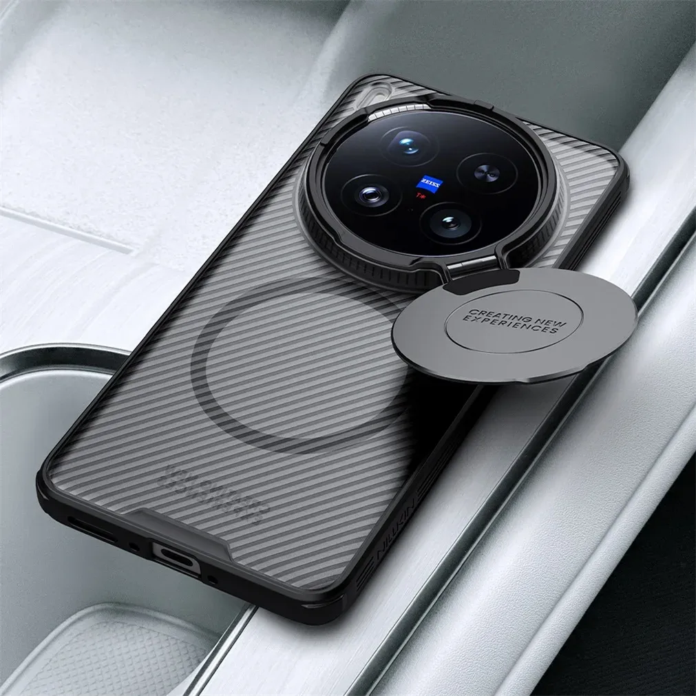 For Vivo X200 Ultra MagSafe Case NILLKIN Transparent Case Magnetic Wireless Charging Camera Cover And Holder For Vivo X200 Ultra