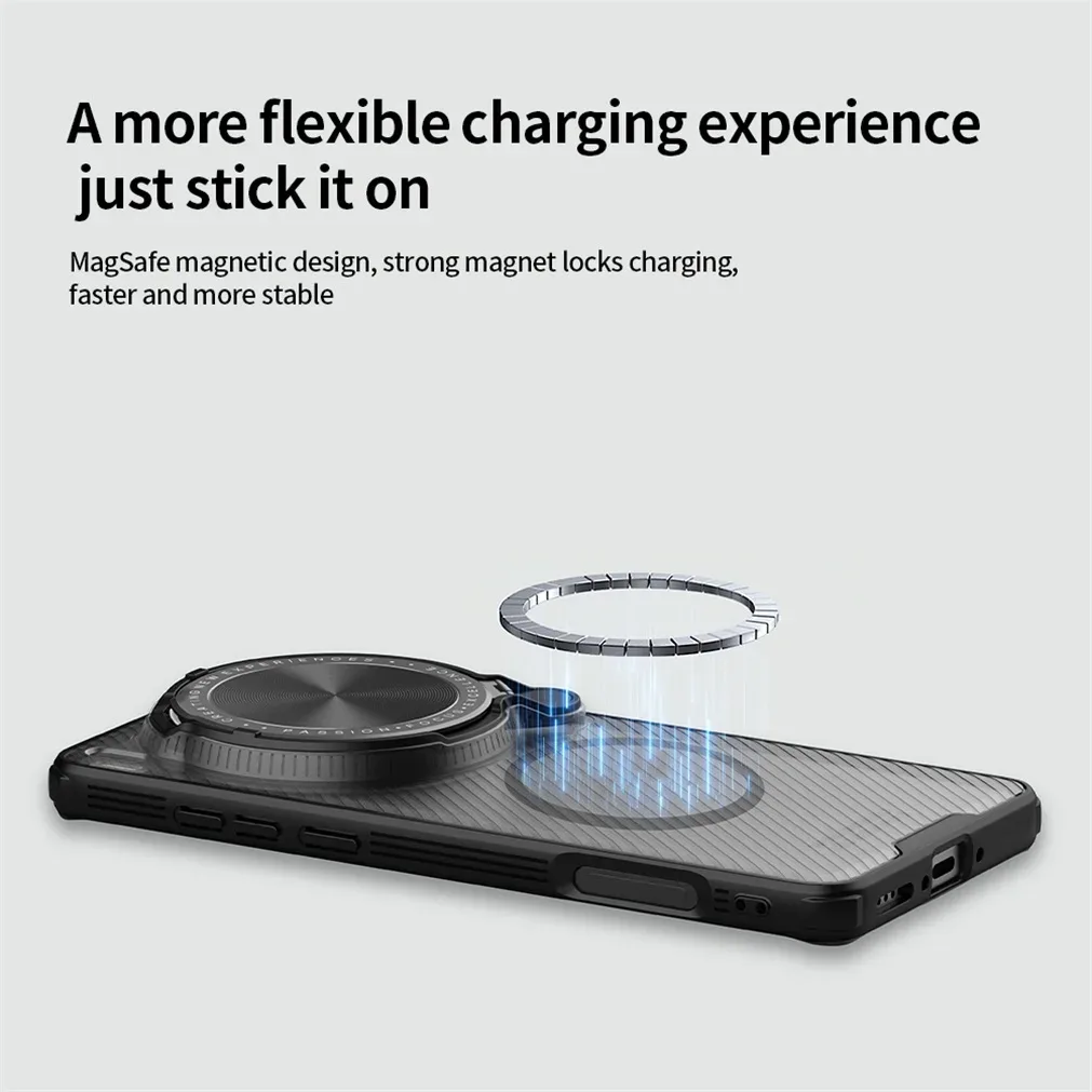 For Vivo X200 Ultra MagSafe Case NILLKIN Transparent Case Magnetic Wireless Charging Camera Cover And Holder For Vivo X200 Ultra