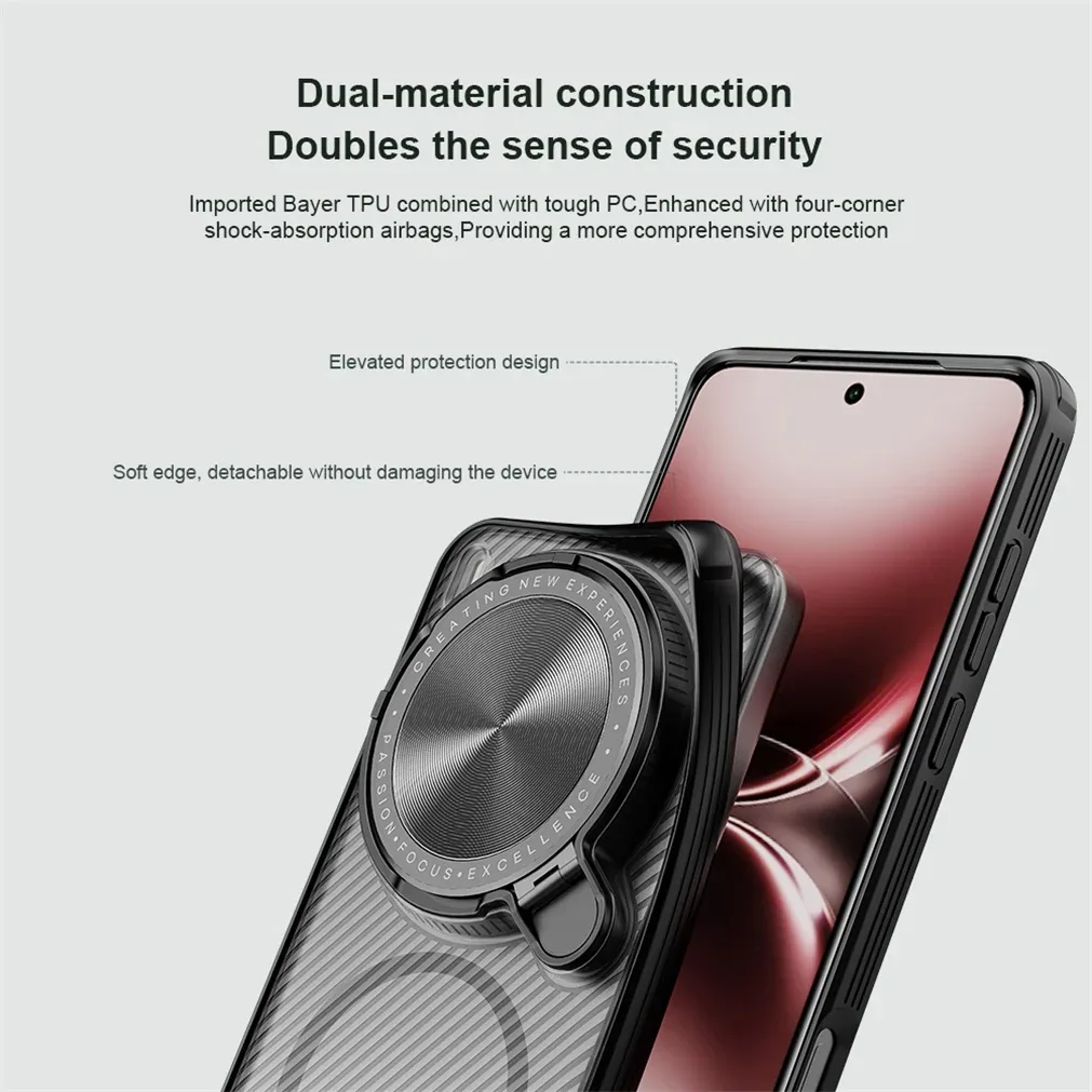 For Vivo X200 Ultra MagSafe Case NILLKIN Transparent Case Magnetic Wireless Charging Camera Cover And Holder For Vivo X200 Ultra