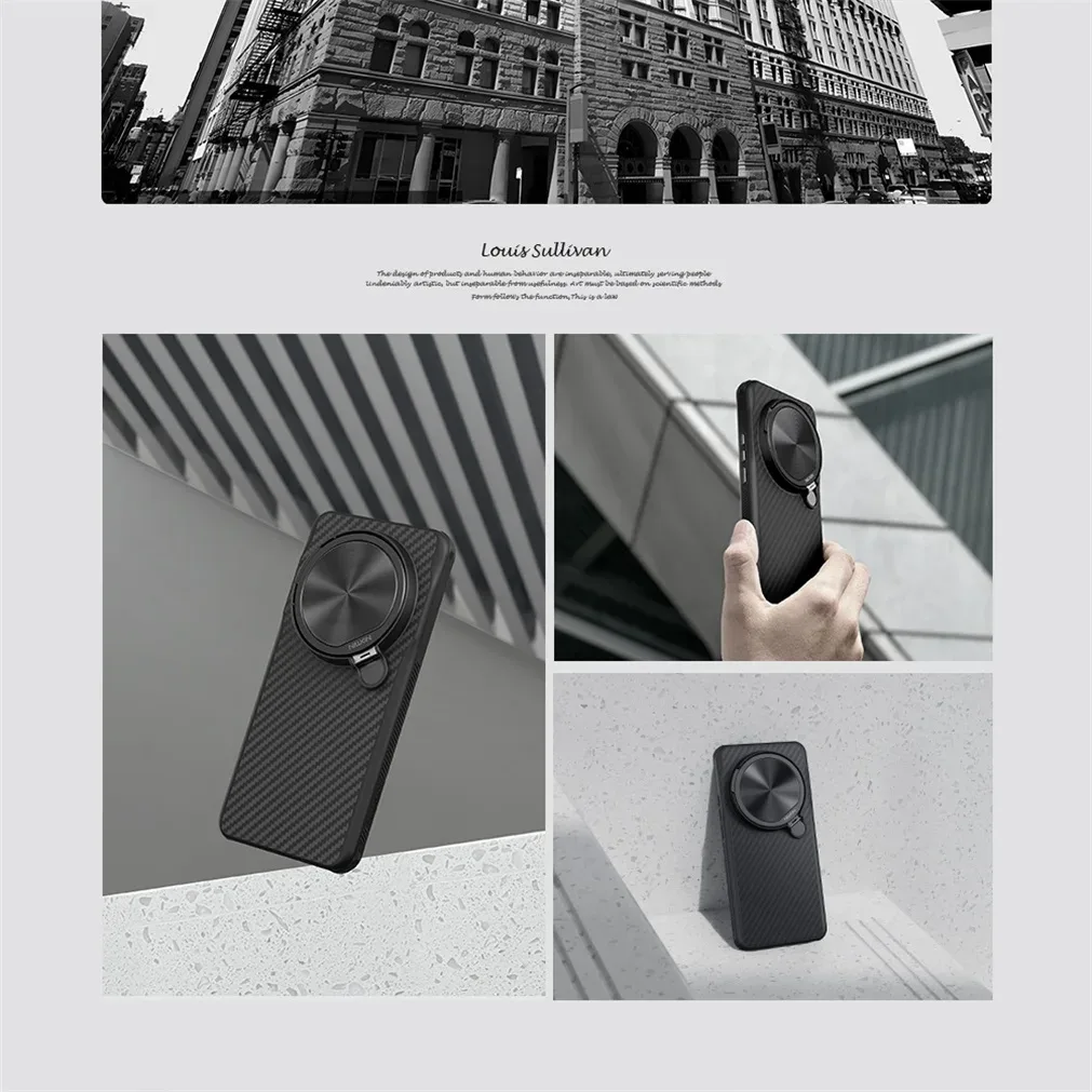 For Xiaomi 15 Ultra MagSafe Case NILLKIN CarboProp Aramid Fiber Magnetic Case With Phone Holder Camera Cover For Xiaomi 15Ultra
