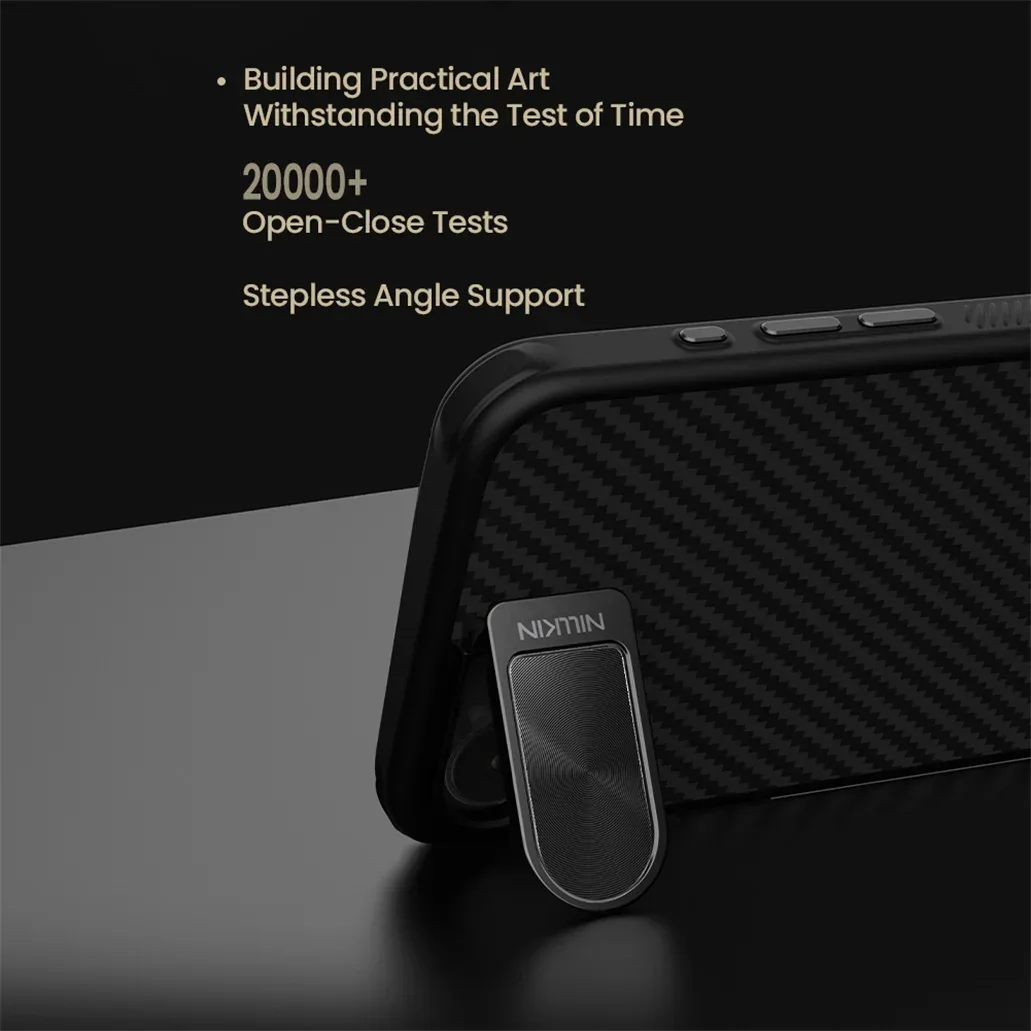 For iPhone 16e MagSafe Case NILLKIN CarboProp Aramid Fiber Shockproof Magnetic Case With Phone Holder Camera Cover For iPhone16e