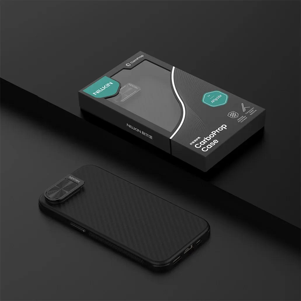 For iPhone 16e MagSafe Case NILLKIN CarboProp Aramid Fiber Shockproof Magnetic Case With Phone Holder Camera Cover For iPhone16e
