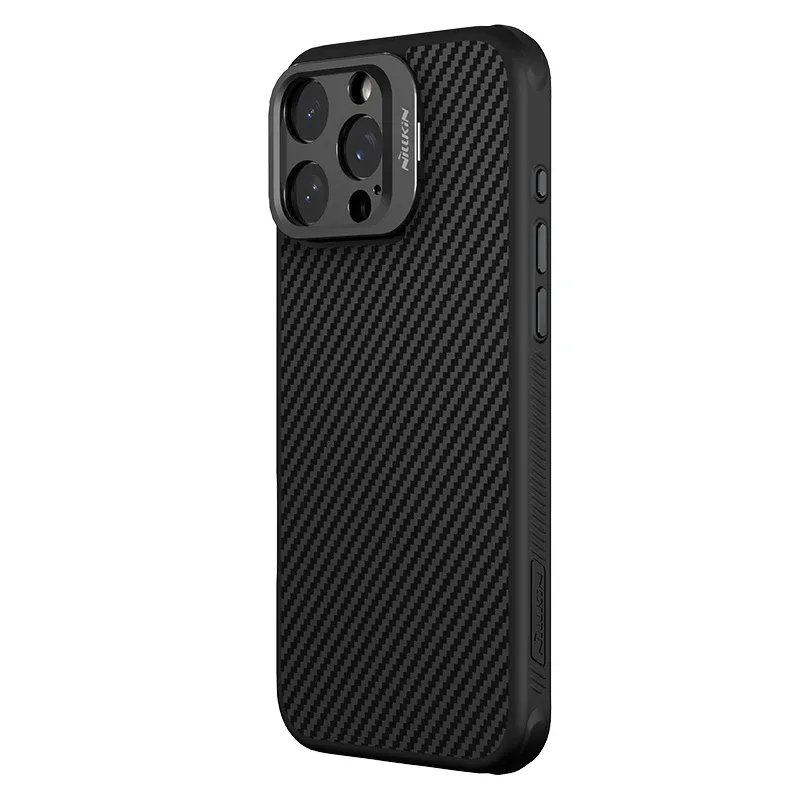 For iPhone 16 Pro Max MagSafe Case NILLKIN CarboProp Aramid Fiber Magnetic Case With Phone Holder Camera Cover For iPhone 16 Pro