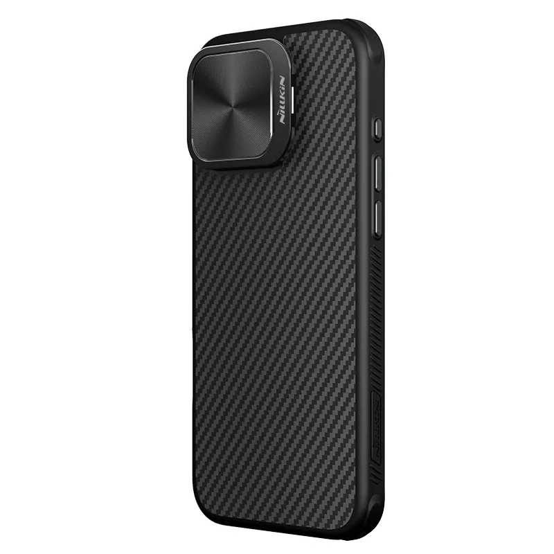 For iPhone 16 Pro Max MagSafe Case NILLKIN CarboProp Aramid Fiber Magnetic Case With Phone Holder Camera Cover For iPhone 16 Pro