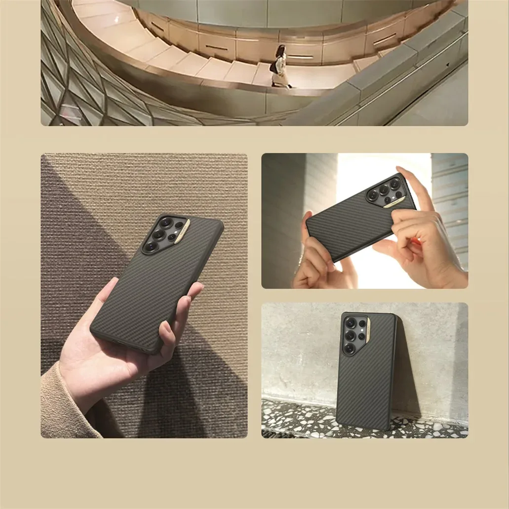 For Samsung Galaxy S25 Ultra MagSafe Case NILLKIN Synthetic Fiber Magnetic Case Aramid Fiber Weave Cover For Samsung S25Ultra