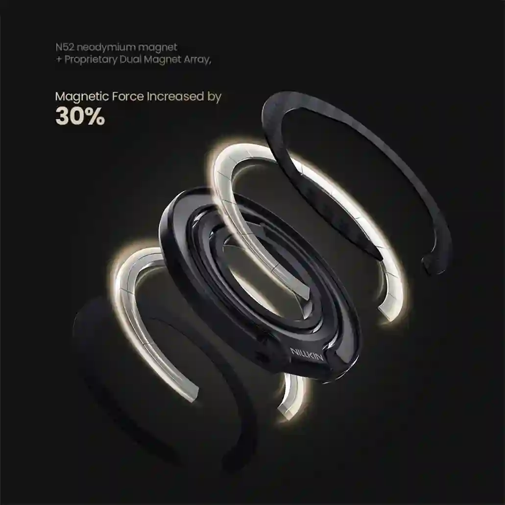 Nillkin FiberSnap Dual-Sided Magnetic Ring Stand MagSafe Portable Folding Phone Holder Ultra-thin Stepless Angle Adjustment
