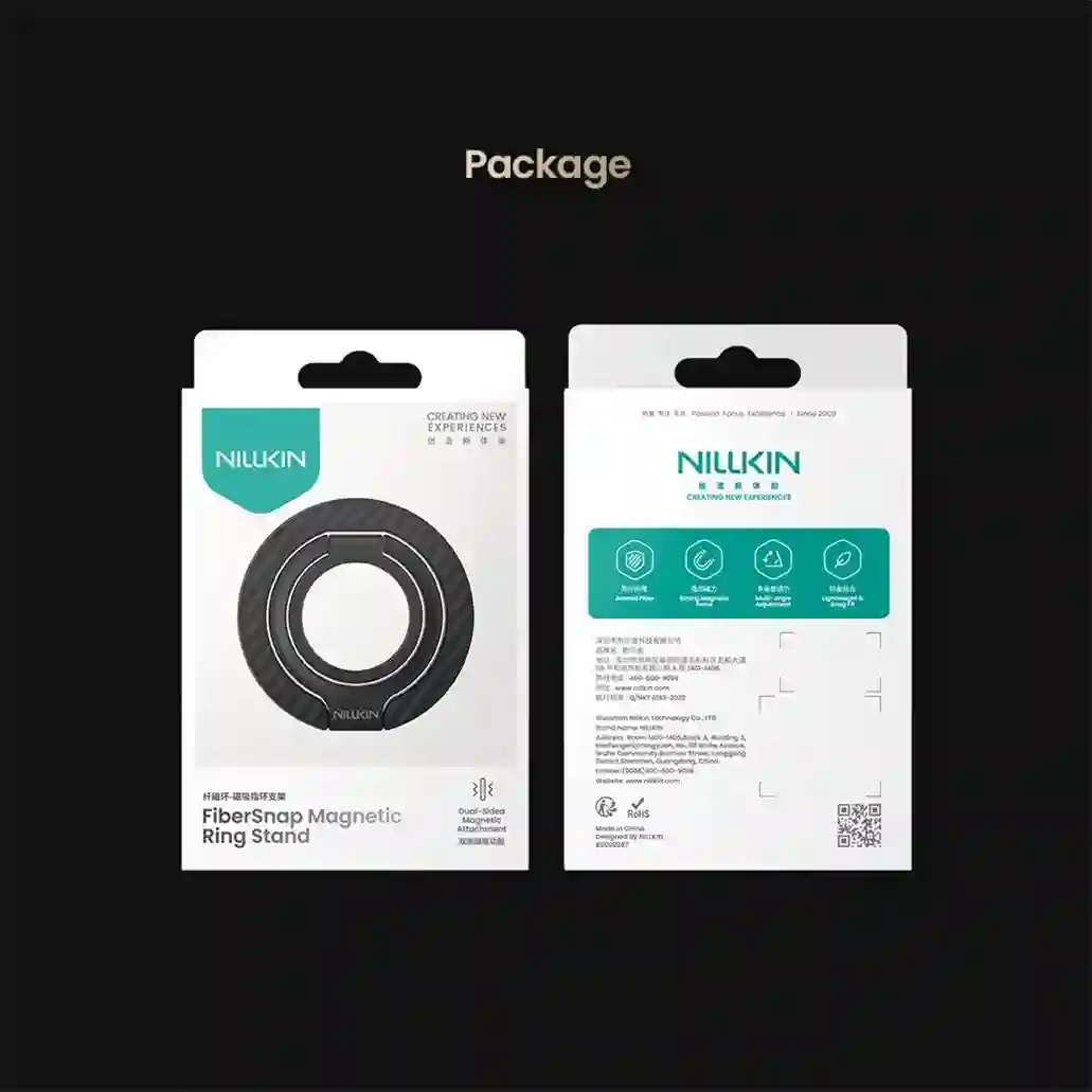 Nillkin FiberSnap Dual-Sided Magnetic Ring Stand MagSafe Portable Folding Phone Holder Ultra-thin Stepless Angle Adjustment