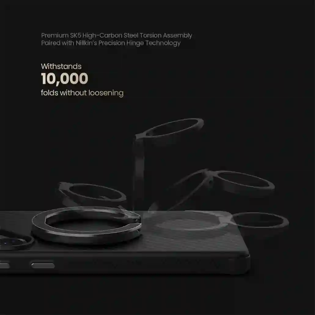 Nillkin FiberSnap Dual-Sided Magnetic Ring Stand MagSafe Portable Folding Phone Holder Ultra-thin Stepless Angle Adjustment